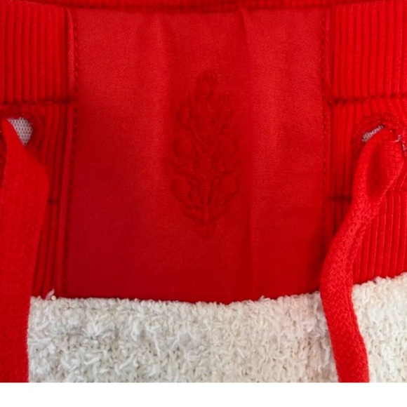 Free People Movement Cuddle Up Fleece Tie Waist Jogger Pants in Ivory & Orange - Picture 5 of 8